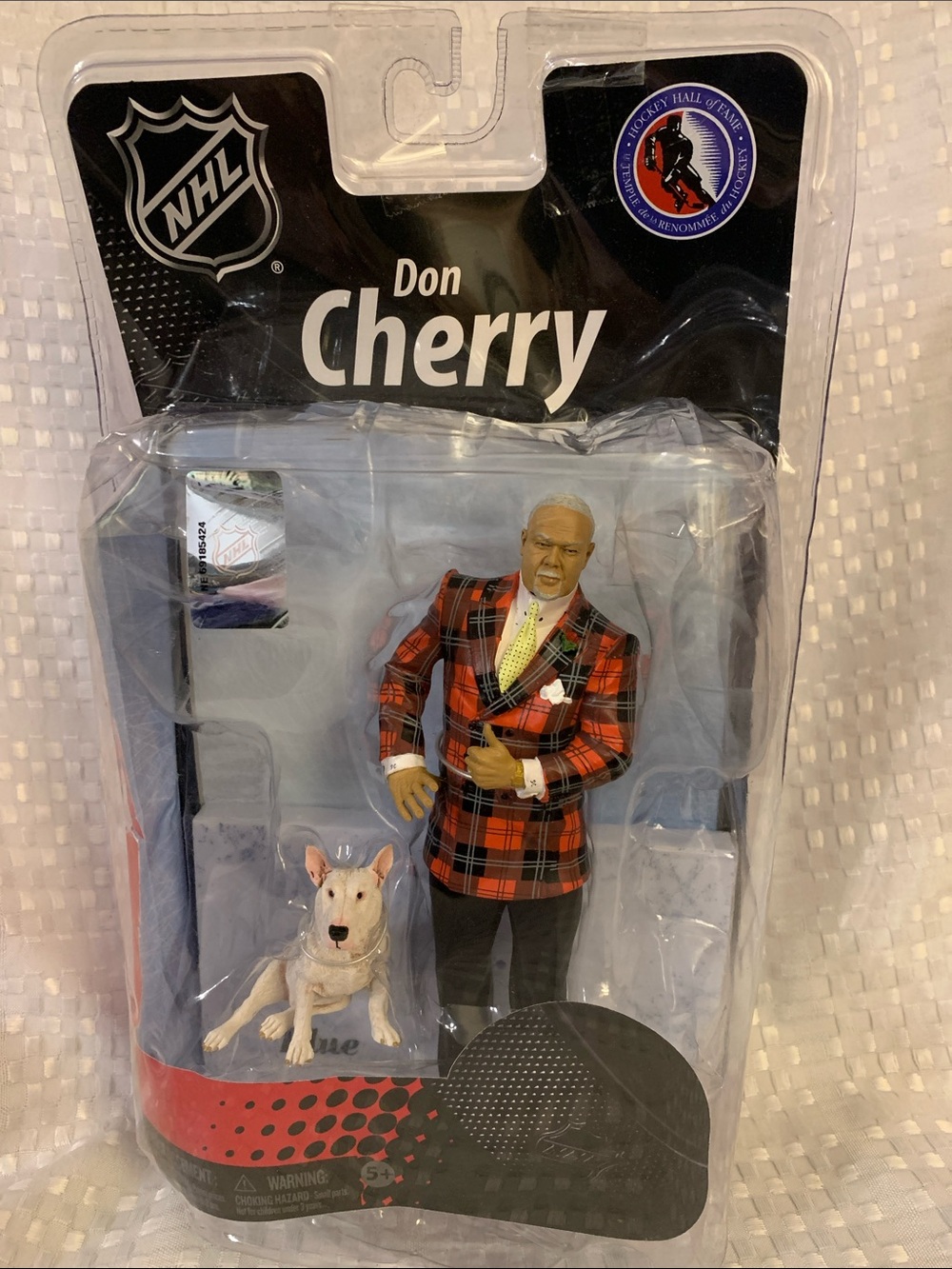 NHL Don Cherry Action Figure in Red Plaid Jacket with his dog “ Blue “ NWOT.